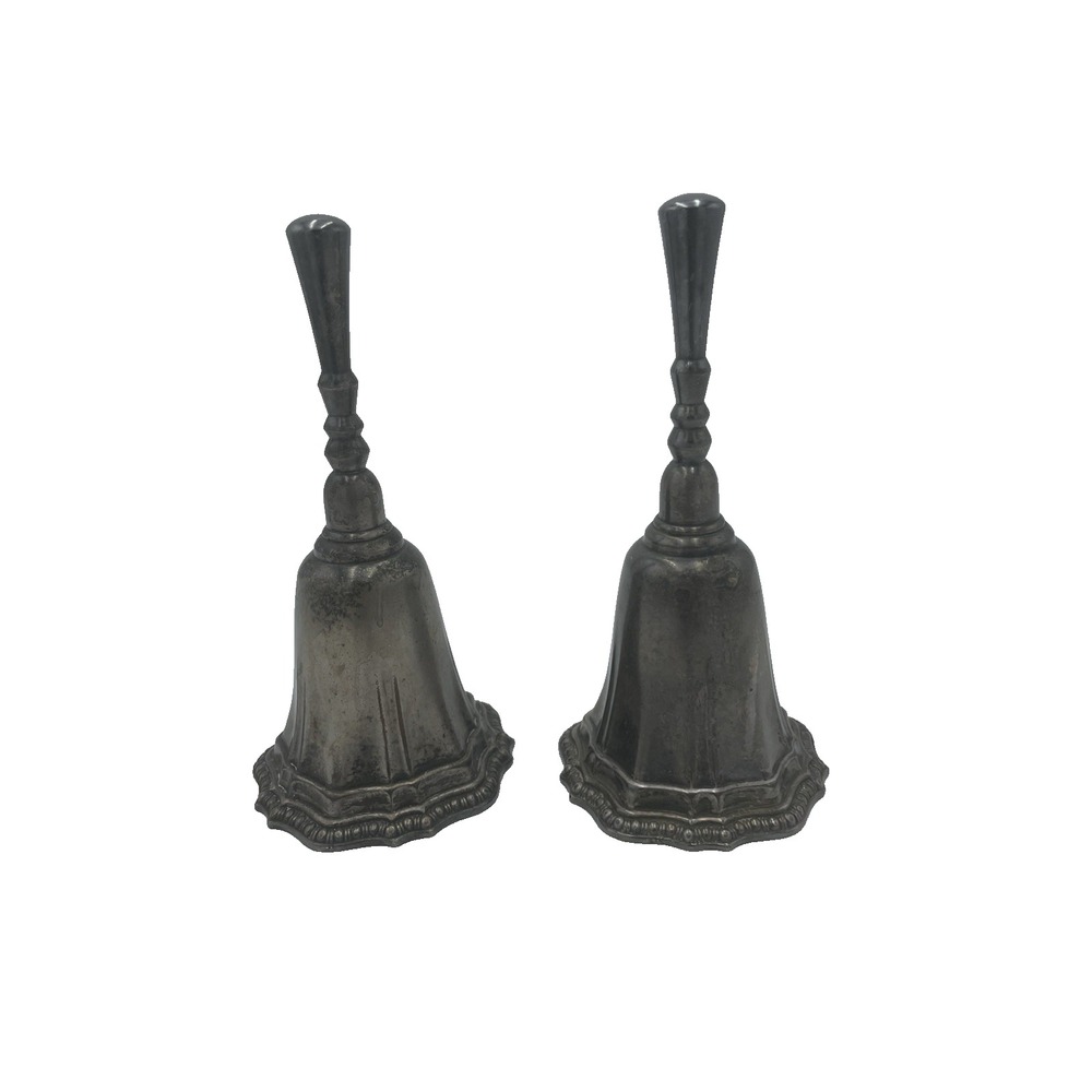 Set of 2 Vintage 1970's Avon Silver Plated Ornate Dinner Bells